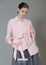 Pink Floral Applique Blouse