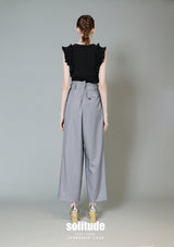 Black Ruffles Cropped Tank Top