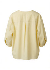 Yellow Sleeves-Twist Woven Top
