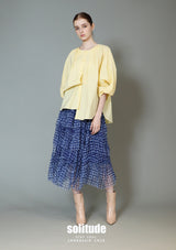 Yellow Sleeves-Twist Woven Top