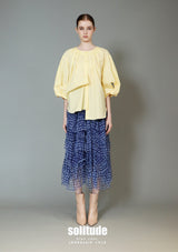 Yellow Sleeves-Twist Woven Top