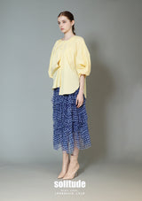 Yellow Sleeves-Twist Woven Top