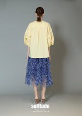 Yellow Sleeves-Twist Woven Top
