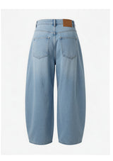 Heavy Washed Denim Ruffles Denim Pants