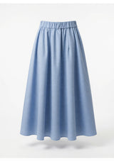 Blue Striped A-line Long Skirt