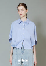 Cropped Kimon-Sleeve Shirt