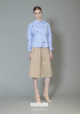 Blue Checkered Embroidered Long Sleeve Shirt