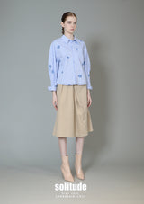 Blue Checkered Embroidered Long Sleeve Shirt