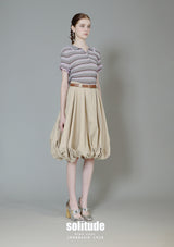 Lavender Striped Knit Polo Shirt
