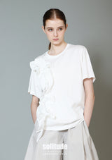 White Floral Embellished Tee