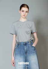 Grey Origami Patchwork Tee