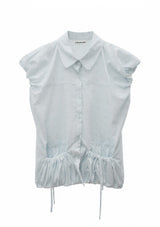 Pockets Drawstring Woven Vest