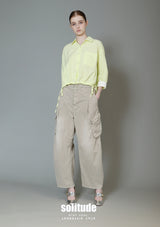 Neon Drawstring Woven Shirt