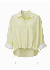 Neon Drawstring Woven Shirt