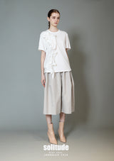 Grey Woven Gropped Pants