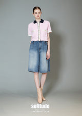 Pink Pearl Botton Tweed Jacket