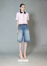 Pink Pearl Botton Tweed Jacket