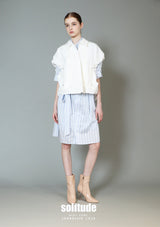White Oversized Zip Up Waistcoat