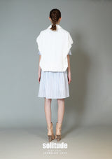 White Oversized Zip Up Waistcoat