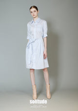 Striped Botton-Up Short Sleeve Dress