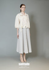 Beige Puff Sleeves Shirt Jacket