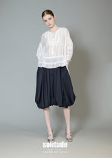 White Lace Trimmed Drawsting Top