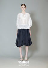 White Lace Trimmed Drawsting Top