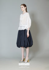 White Lace Trimmed Drawsting Top