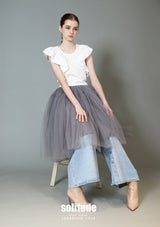 White Ruffles Cropped Tank Top