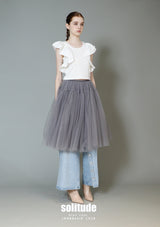 White Ruffles Cropped Tank Top