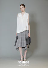 Off-White V Neck Woven Sleeveless Top