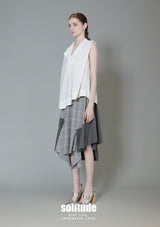 Off-White V Neck Woven Sleeveless Top