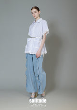 Lace Trimmed Short Sleeves Top