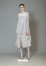 Grey Chiffon Ribbon Vest