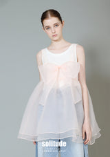 Pink Chiffon Ribbon Vest