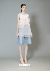 Pink Chiffon Ribbon Vest