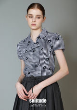 Black Side Button Up Cropped Top