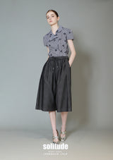 Black Side Button Up Cropped Top