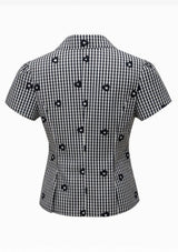 Black Side Button Up Cropped Top