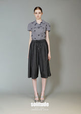 Black Side Button Up Cropped Top