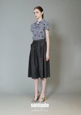 Black Side Button Up Cropped Top