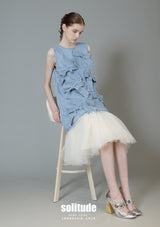 Bows-Front Denim Vest Dress