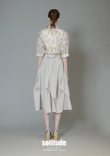 Grey Asymmetrical Woven Skirt