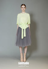 Neon Yellow Wrap-Around Knitted Tee