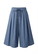 Elasticated Waistband Washed Denim Pants