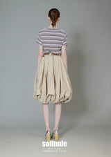 Khaki Balloon Skirt with Belt