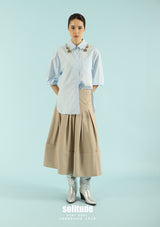 Power Blue Beaded Collar Shirt