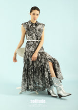 Black Patterned Tank Maxi Dress