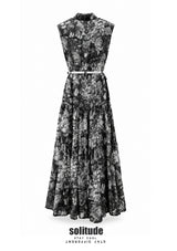 Black Patterned Tank Maxi Dress