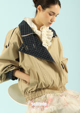 British Plaid Zip Up Jacket